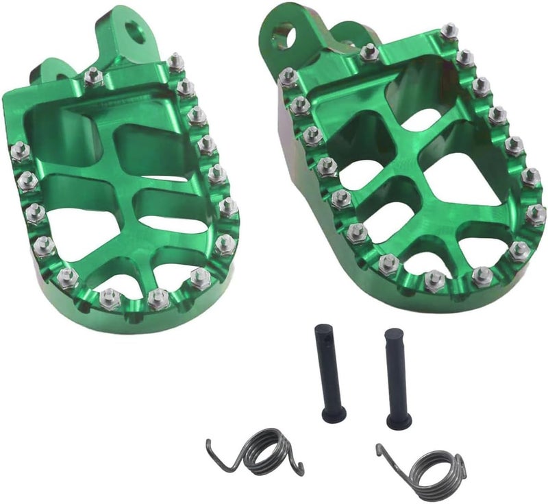 Adsspro Motorcycle CNC Foot Pegs Rests Footpegs for KLX250R 1994-1996,KLX250 06-20, KLX250S 09-14, KLX250SF 09-10, KLX300R 97-07/20-24, KLX300(US) 21-24, KLX650 93-1996, KLX650R 96, KLR650 87-07 (Green) - Image 1